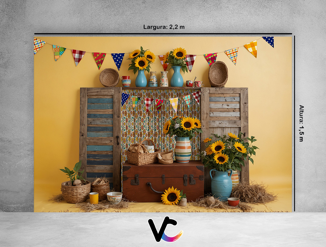decoração festa junina girassol mesa
