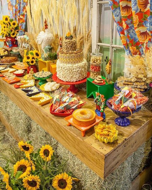 decoração festa junina girassol simples