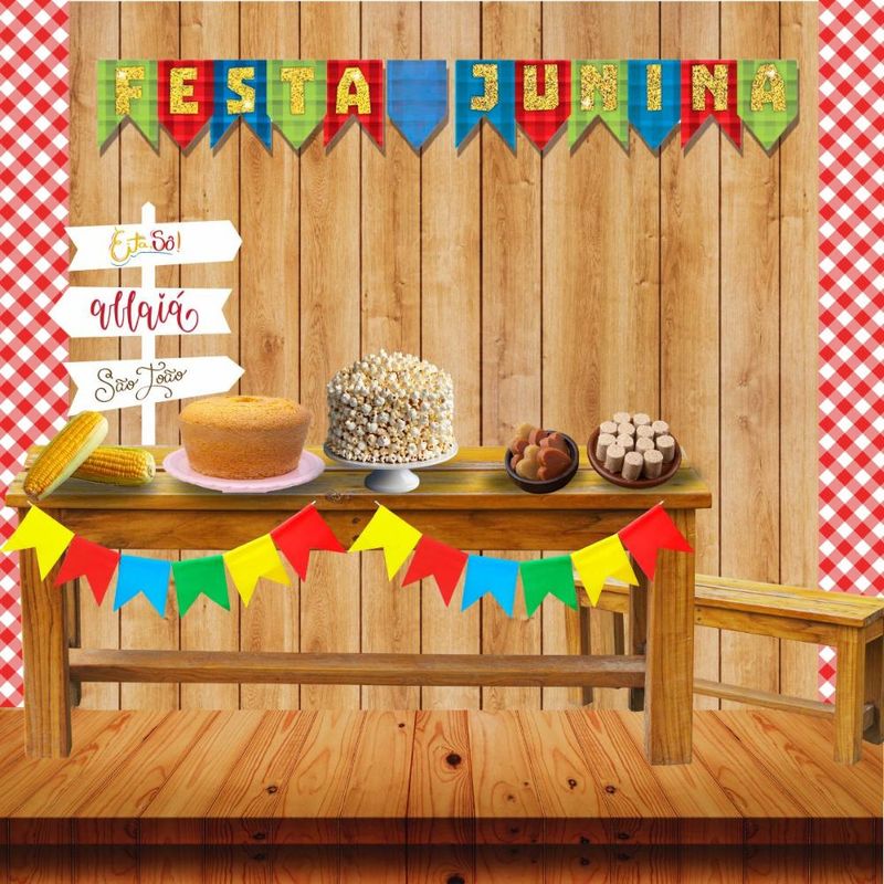 painel de balões festa junina