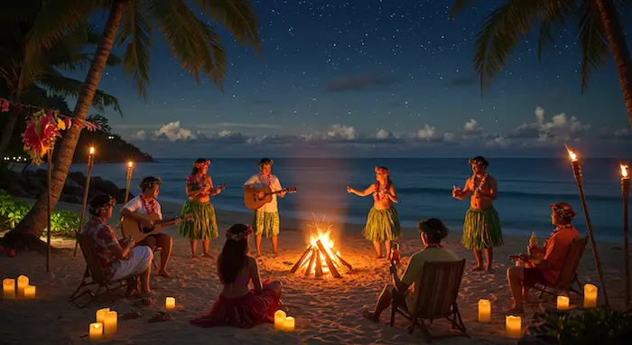 decoração luau simples vs decoração luau elaborada