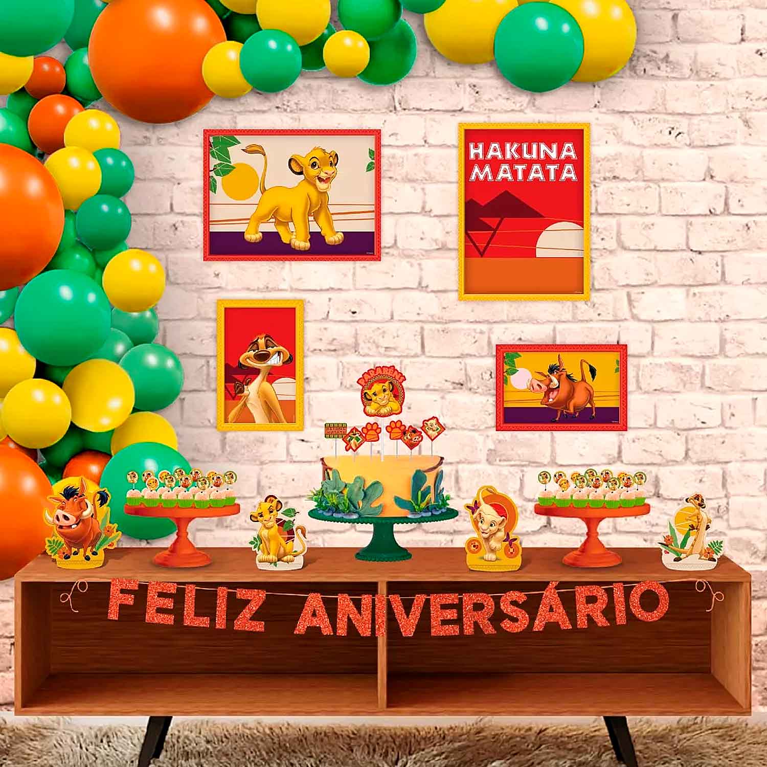 decoração festa rei leão simples