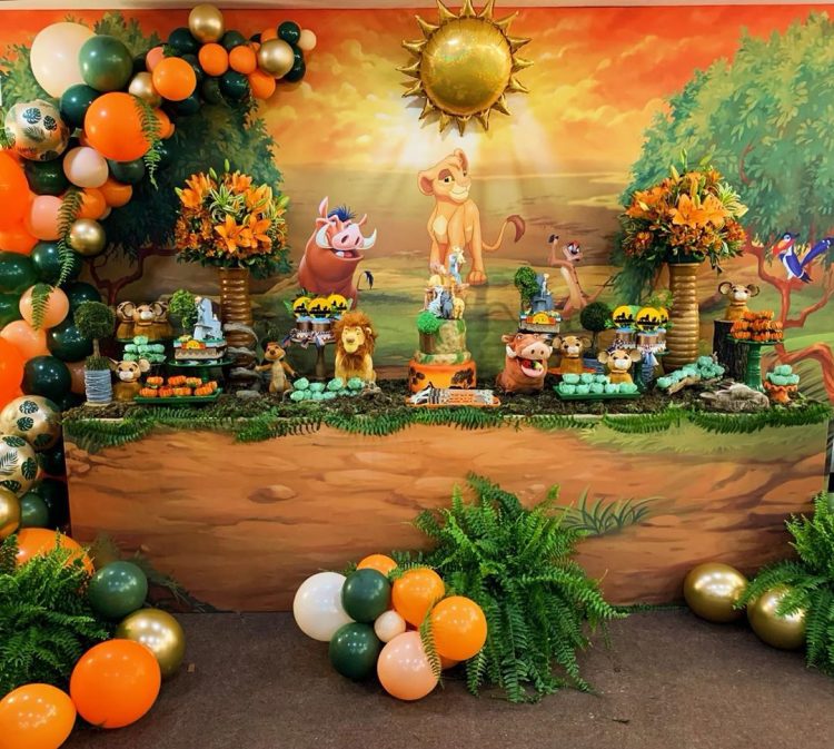 ideias de decoração festa rei leão simples e barata