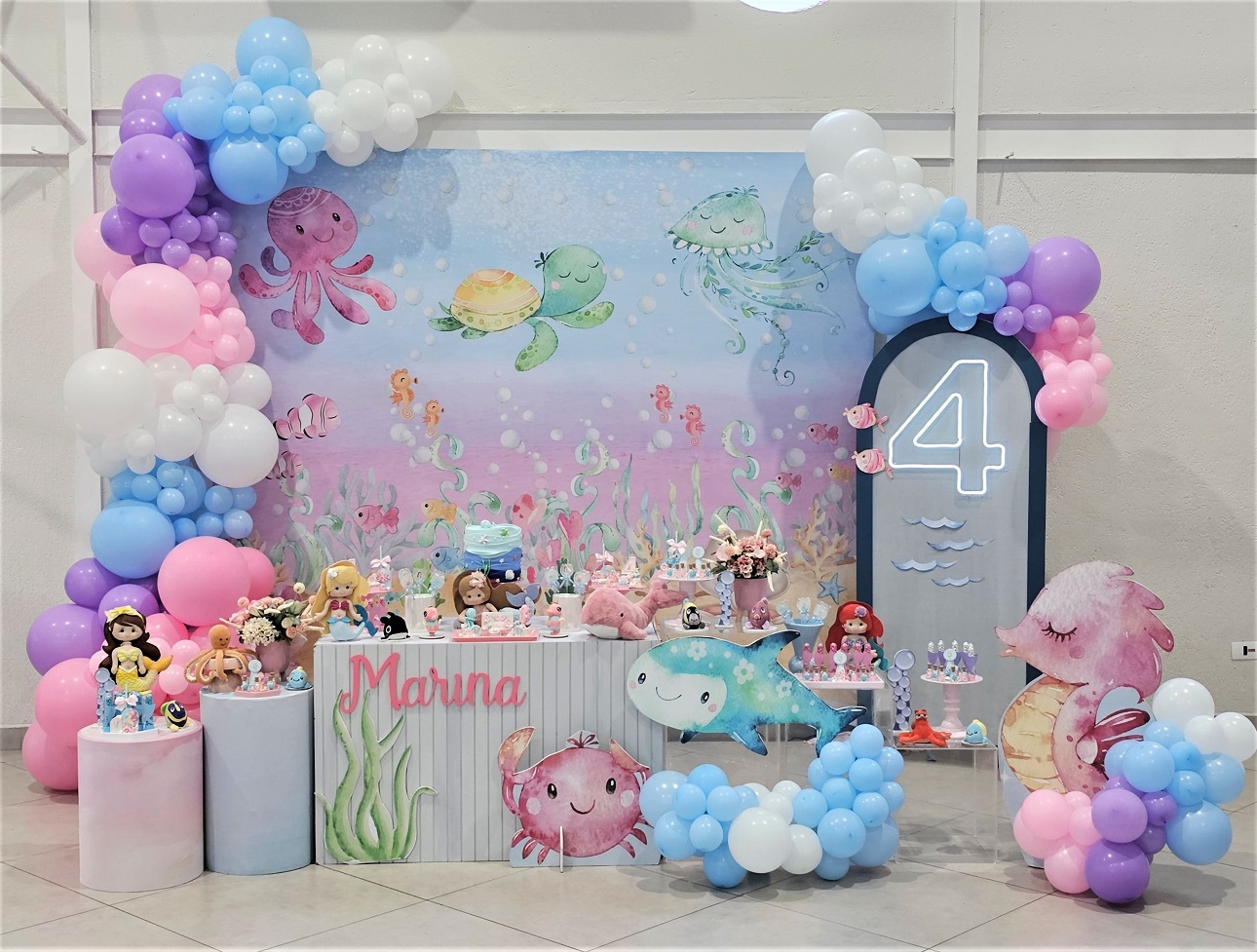 decoração fundo do mar luxo menina
