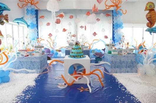 decoração fundo do mar luxo menina