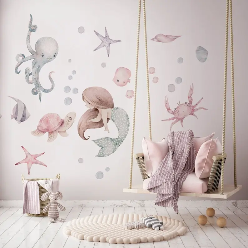 decoração fundo do mar luxo menina