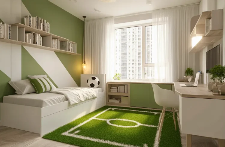 decoração futebol quarto
