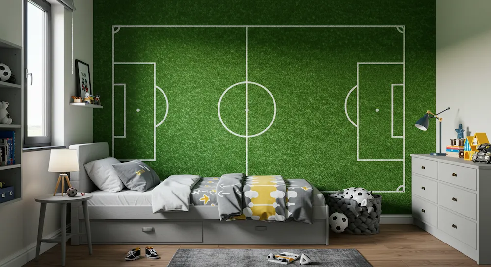 ideias de decoração quarto futebol para meninos