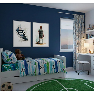 quarto futebol vs quarto minimalista