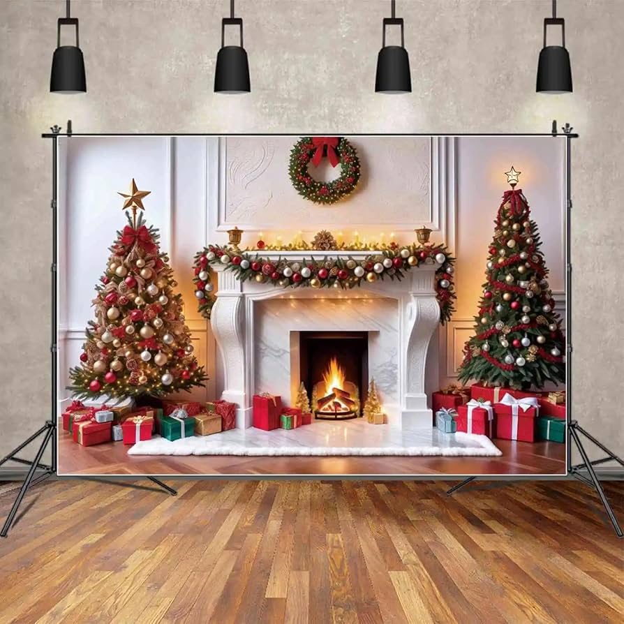 decoração lareira natal clássica