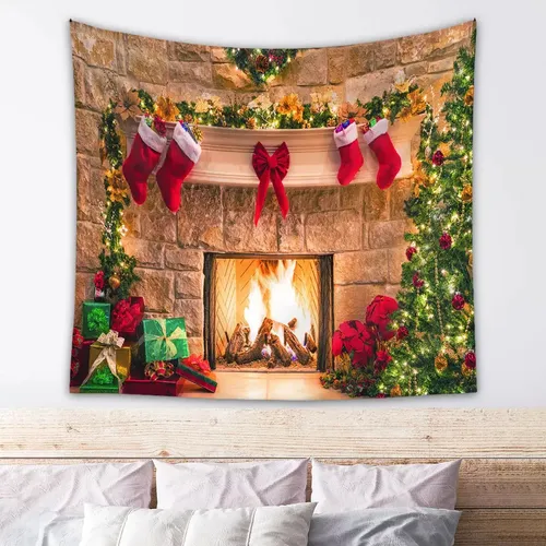 decoração lareira natal moderna