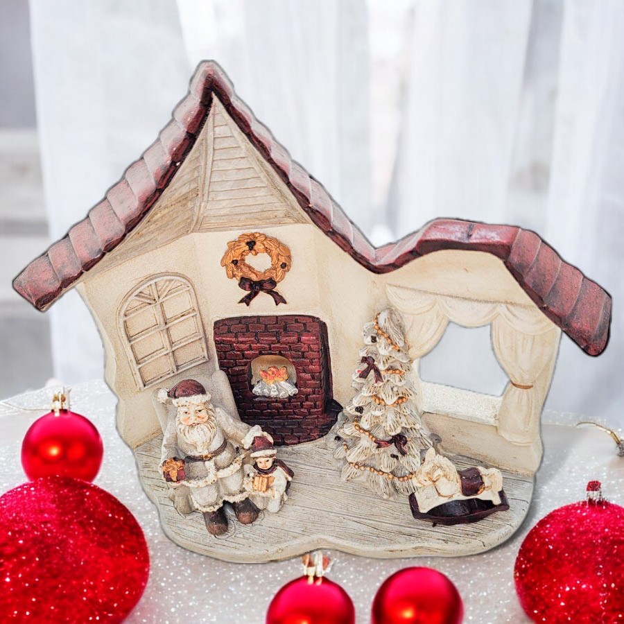 decoração lareira natal rústica