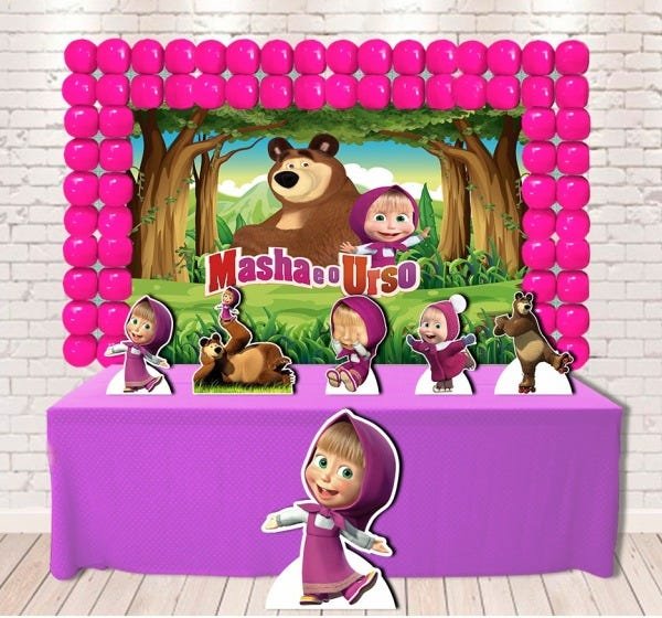 painel Masha e Urso fácil