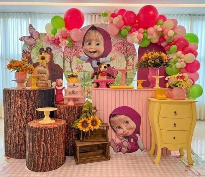 ideias de decoração Masha e Urso DIY
