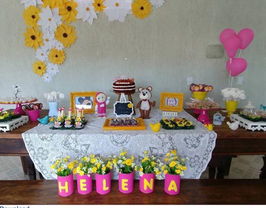 festa Masha e Urso em casa