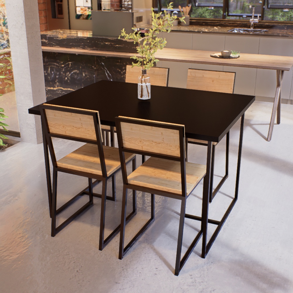 cores que combinam com mesa de jantar preta