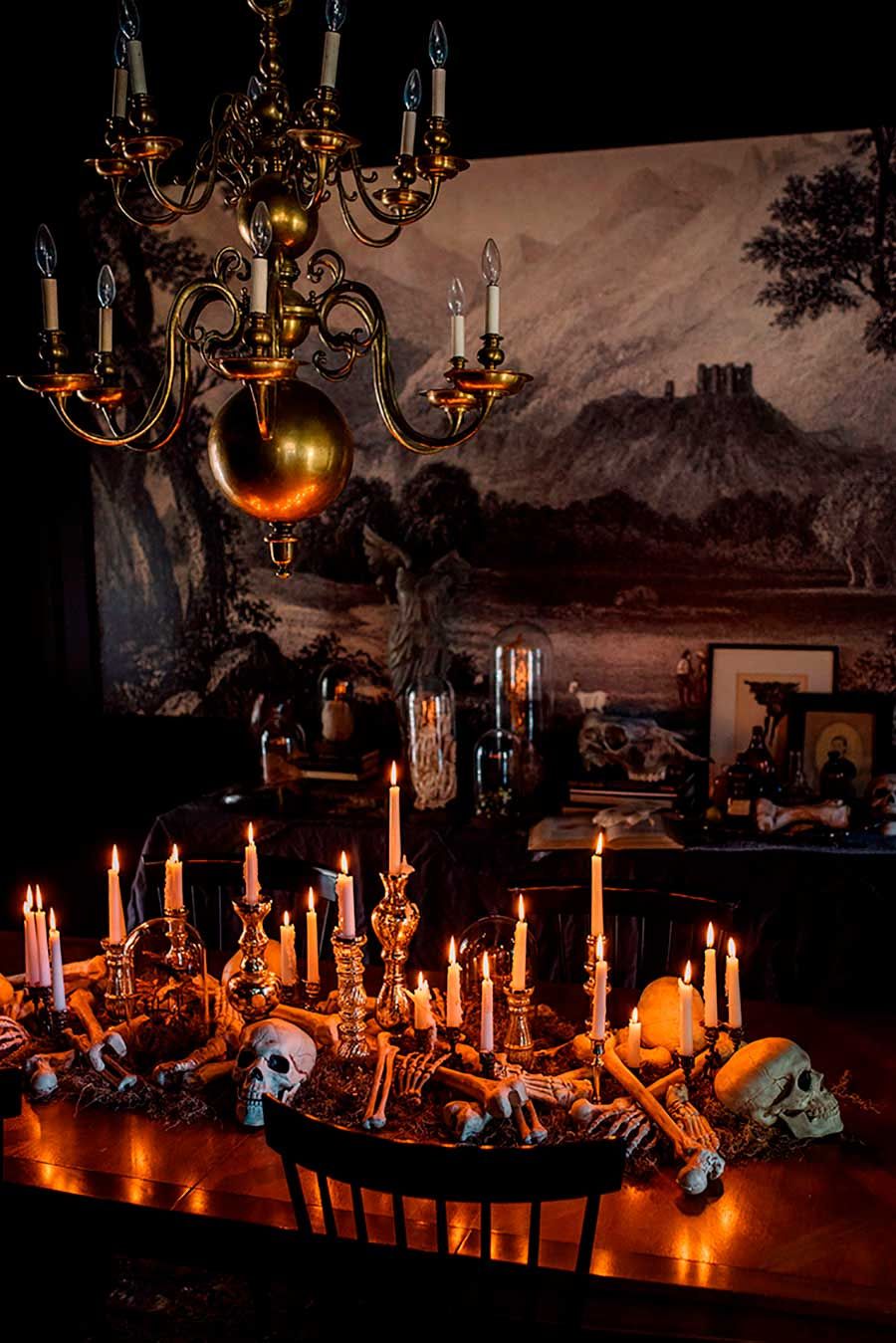 decoração mesa halloween