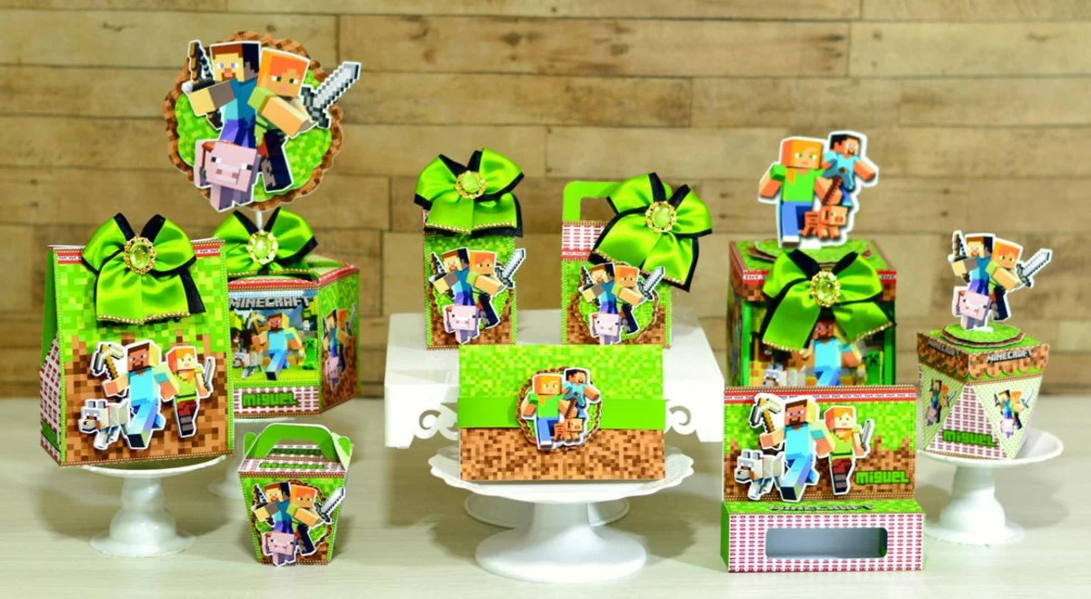 como fazer centro de mesa minecraft passo a passo