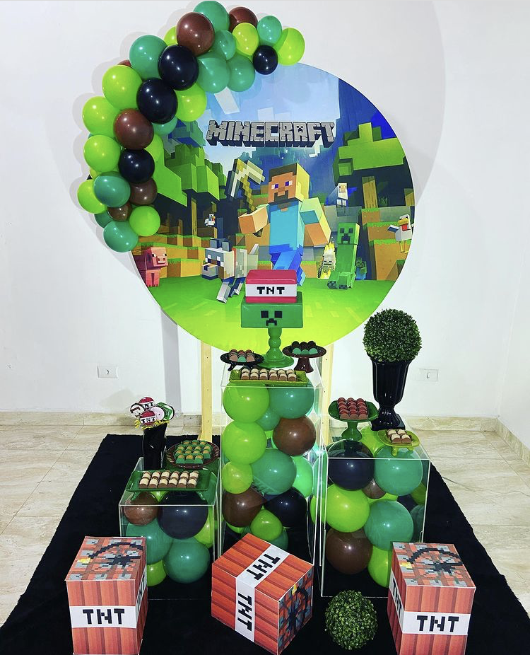 decoração mesa minecraft vs tema outro jogo