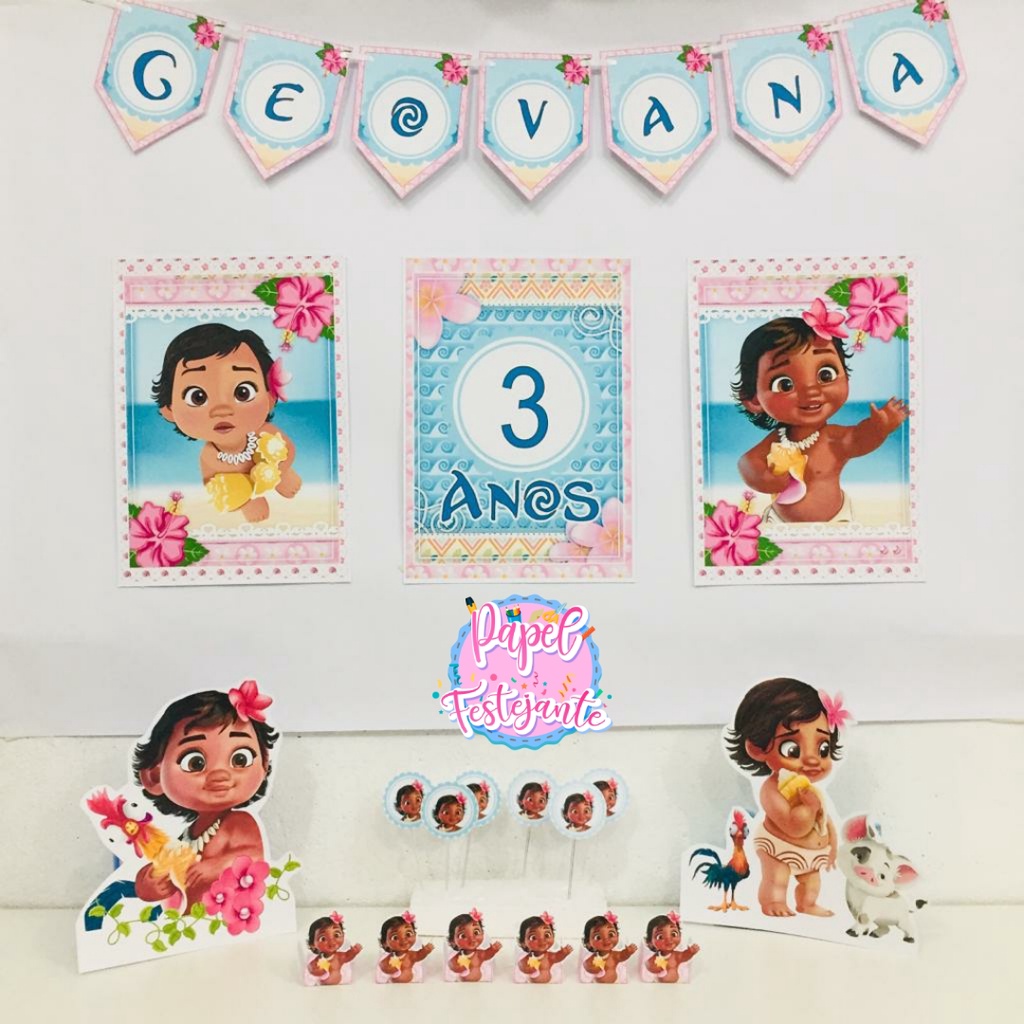 arco de balões moana baby
