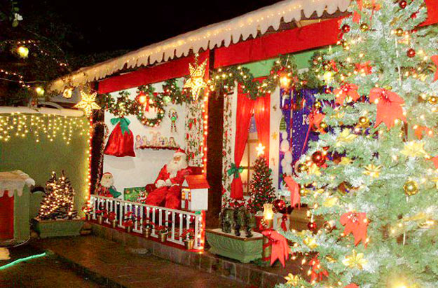 cascata de led vs projetor natal exterior