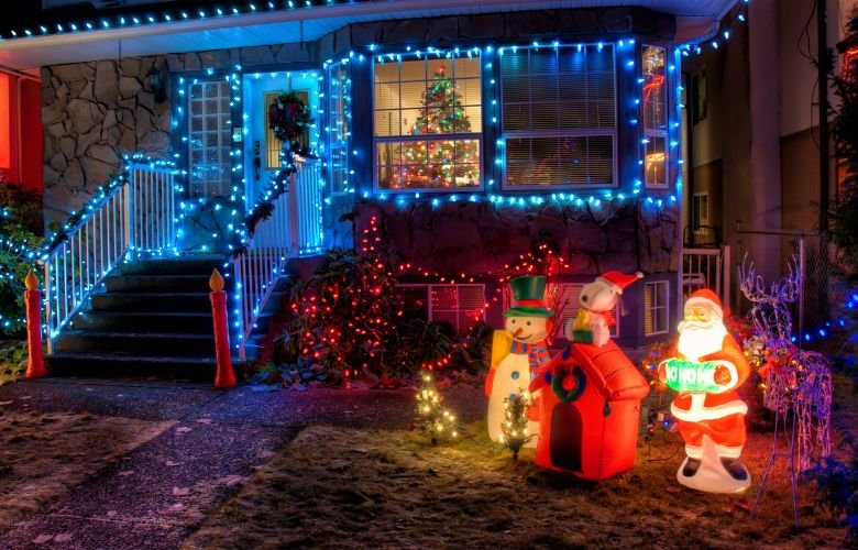 decoração de natal área externa barata e simples