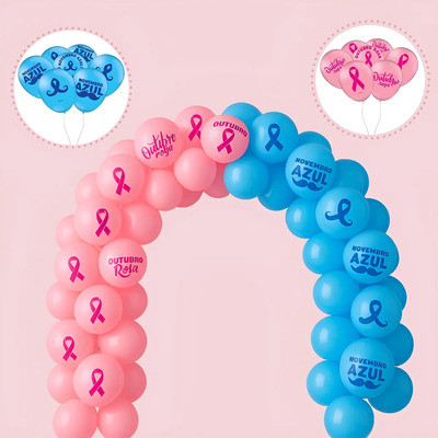 decoração outubro rosa com balões