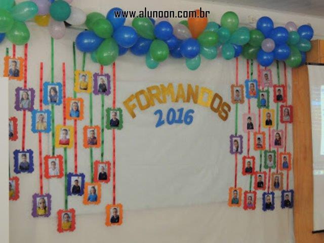 decoração painel de formatura infantil