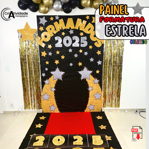 decoração painel de formatura infantil