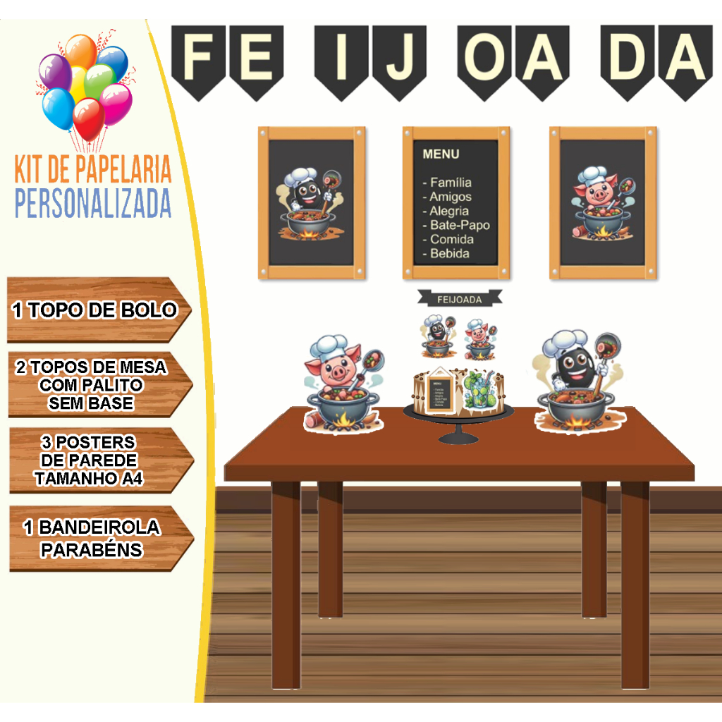 decoração feijoada masculina