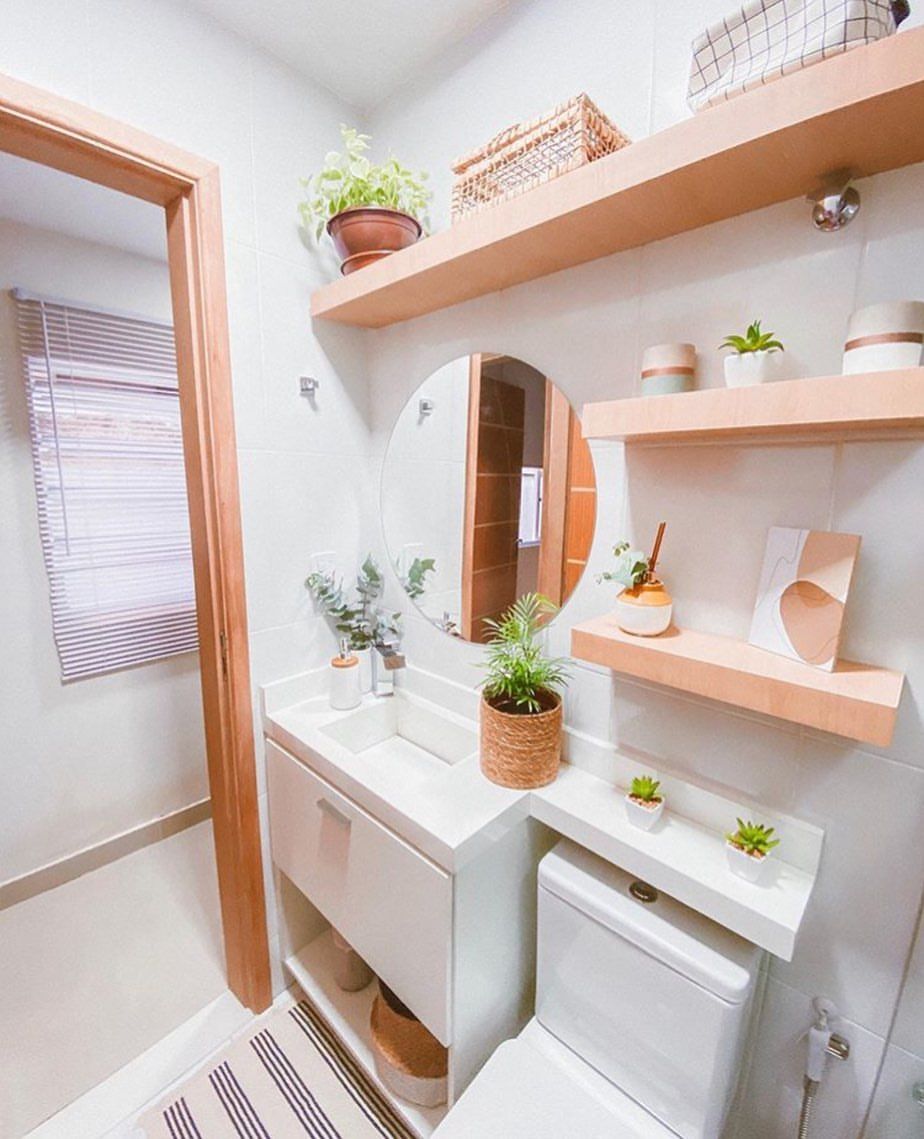 ideias criativas para decorar banheiro pequeno com pouco dinheiro