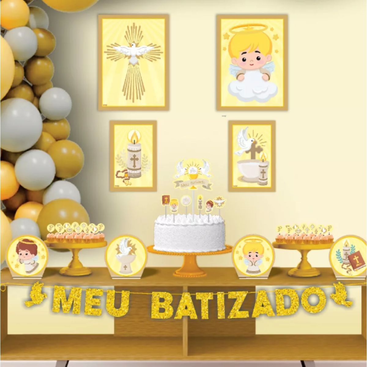 decoração para batizado simples e barato