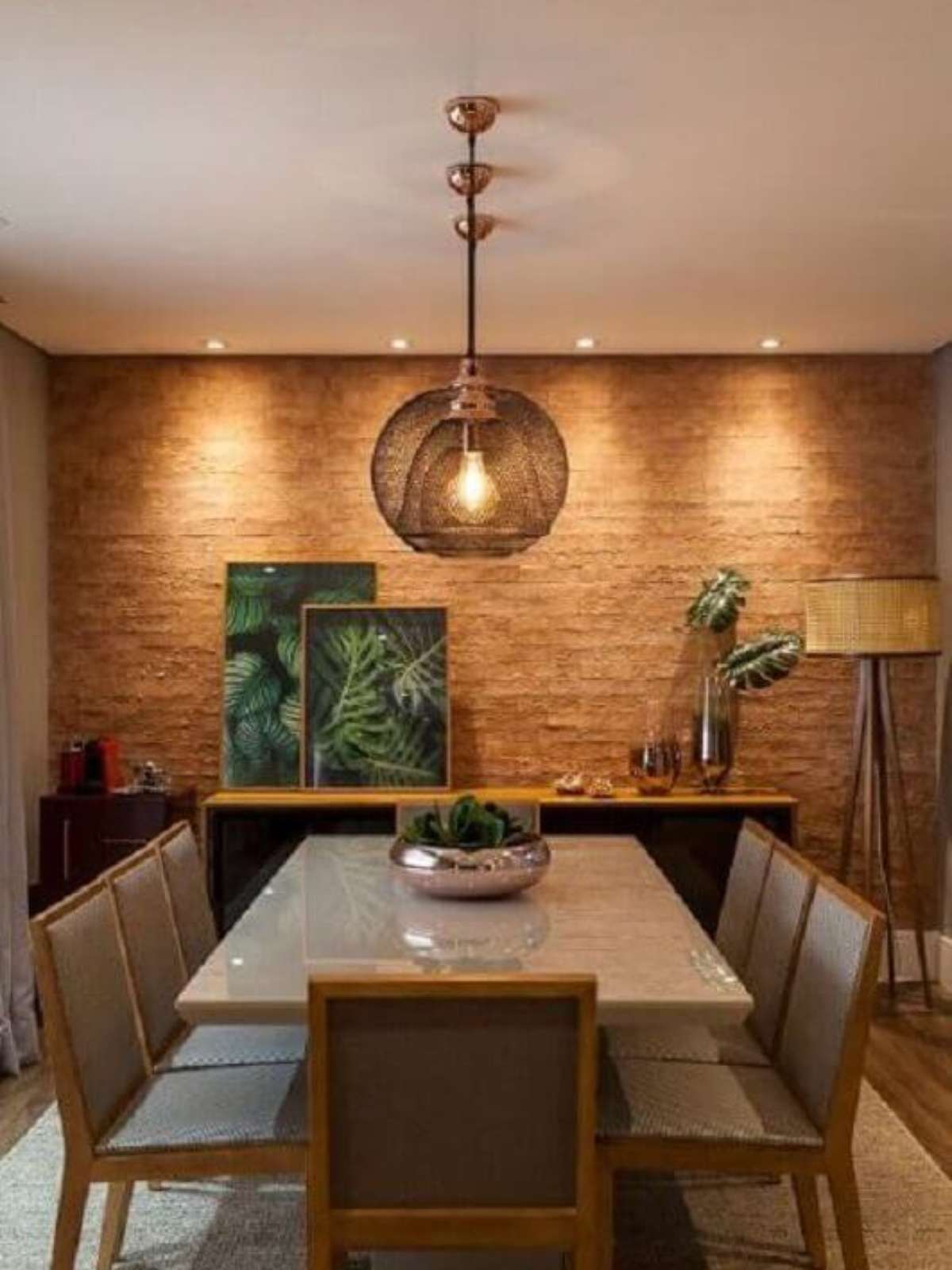 buffet sala de jantar pequeno decorado