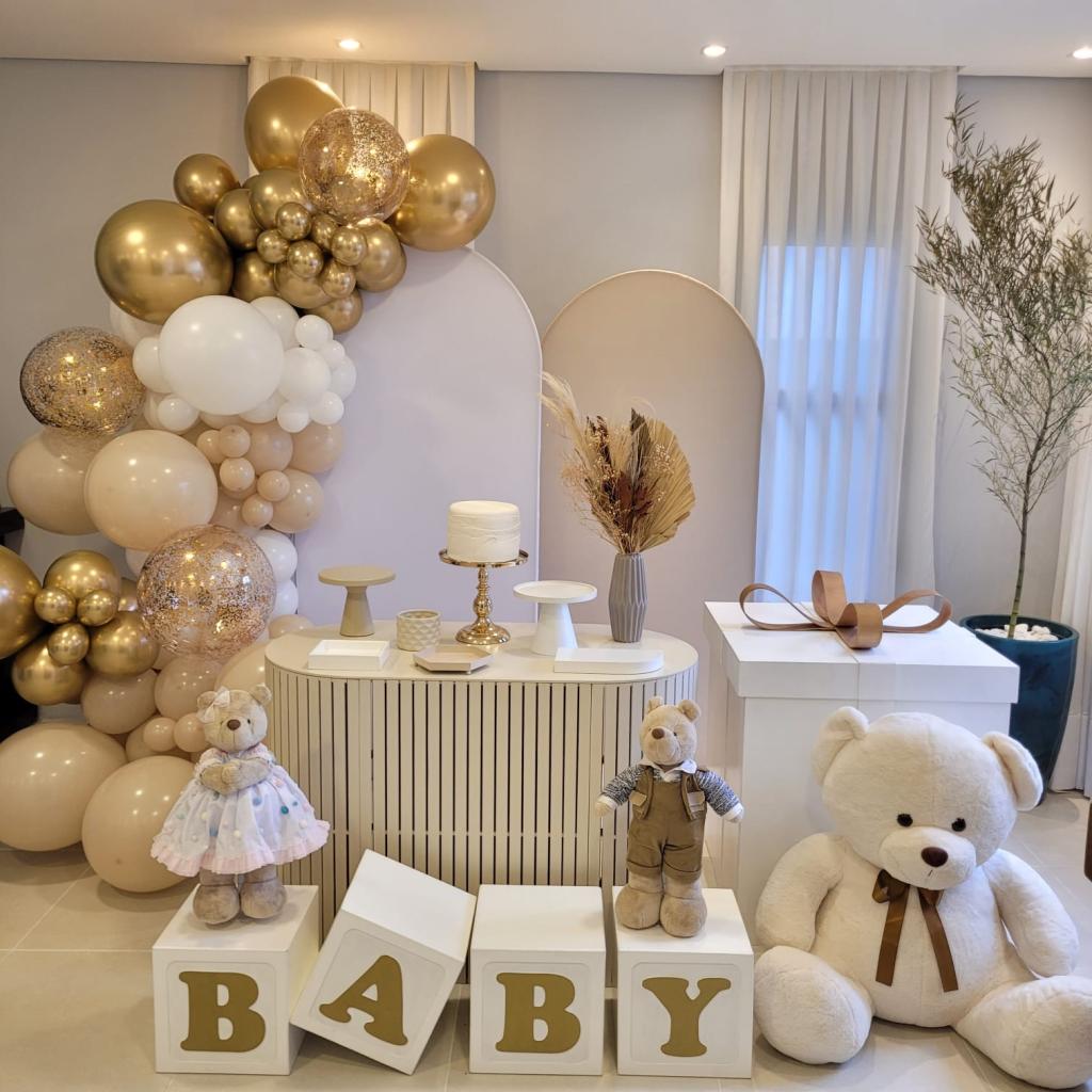 decoração chá revelação moderno