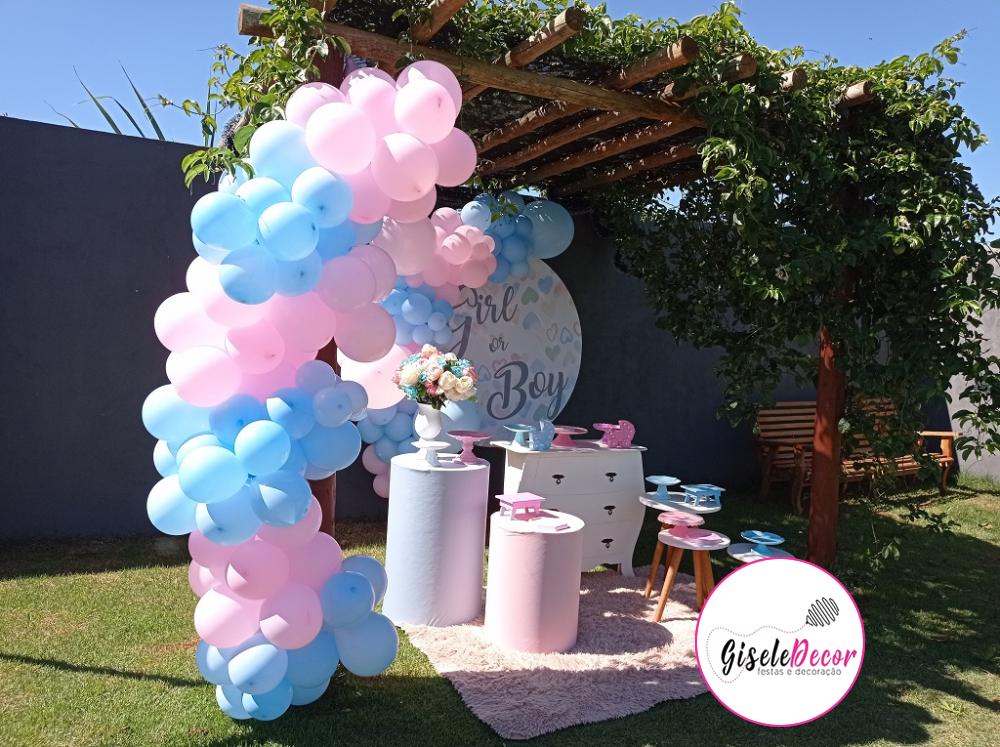 decoração chá revelação tema safari baby