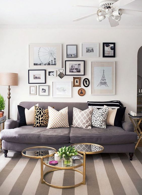 decoração de parede sala com quadros