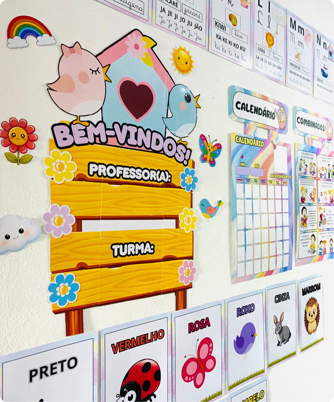 decoração sala de aula infantil tema jardim encantado