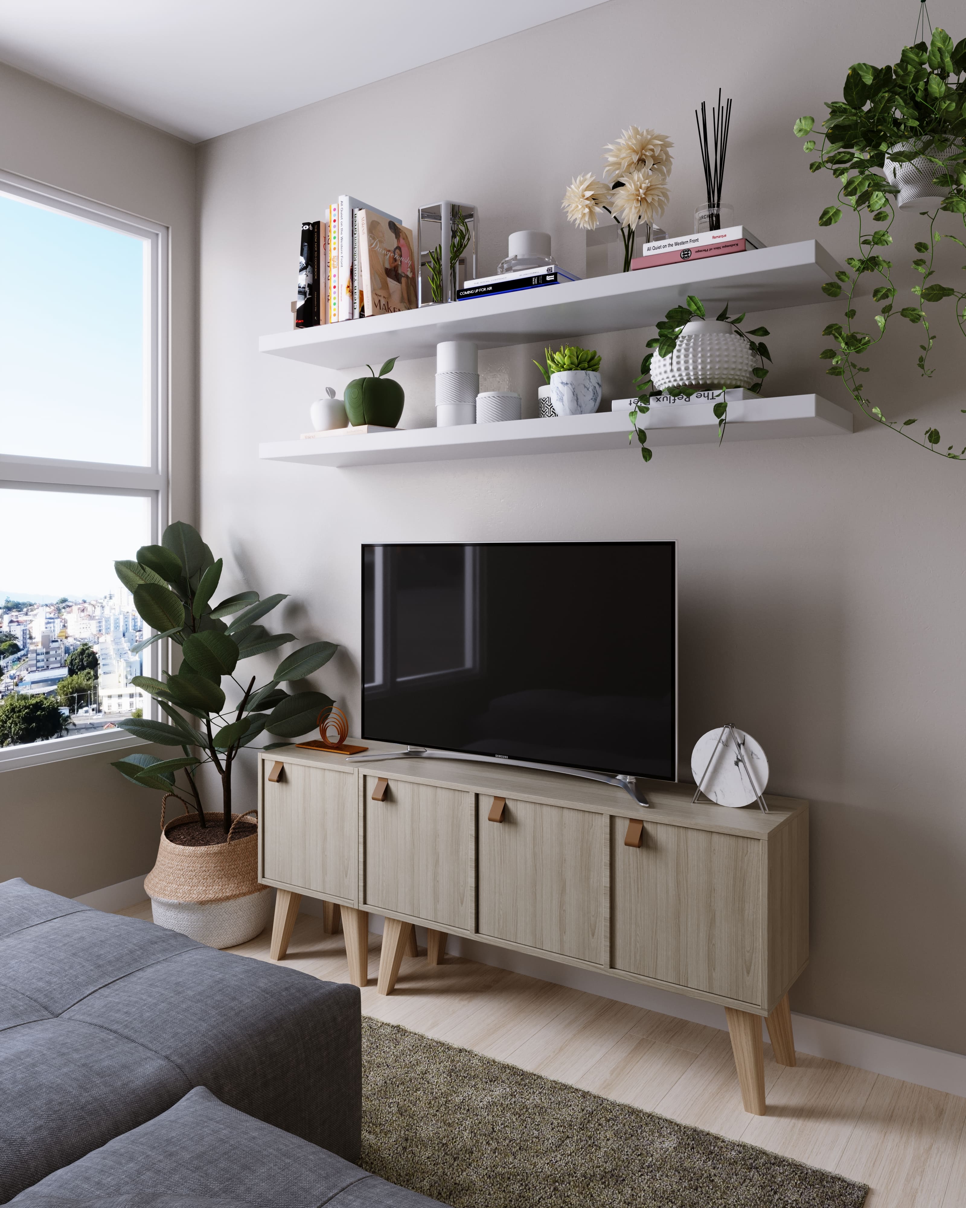 decoração sala de tv pequena