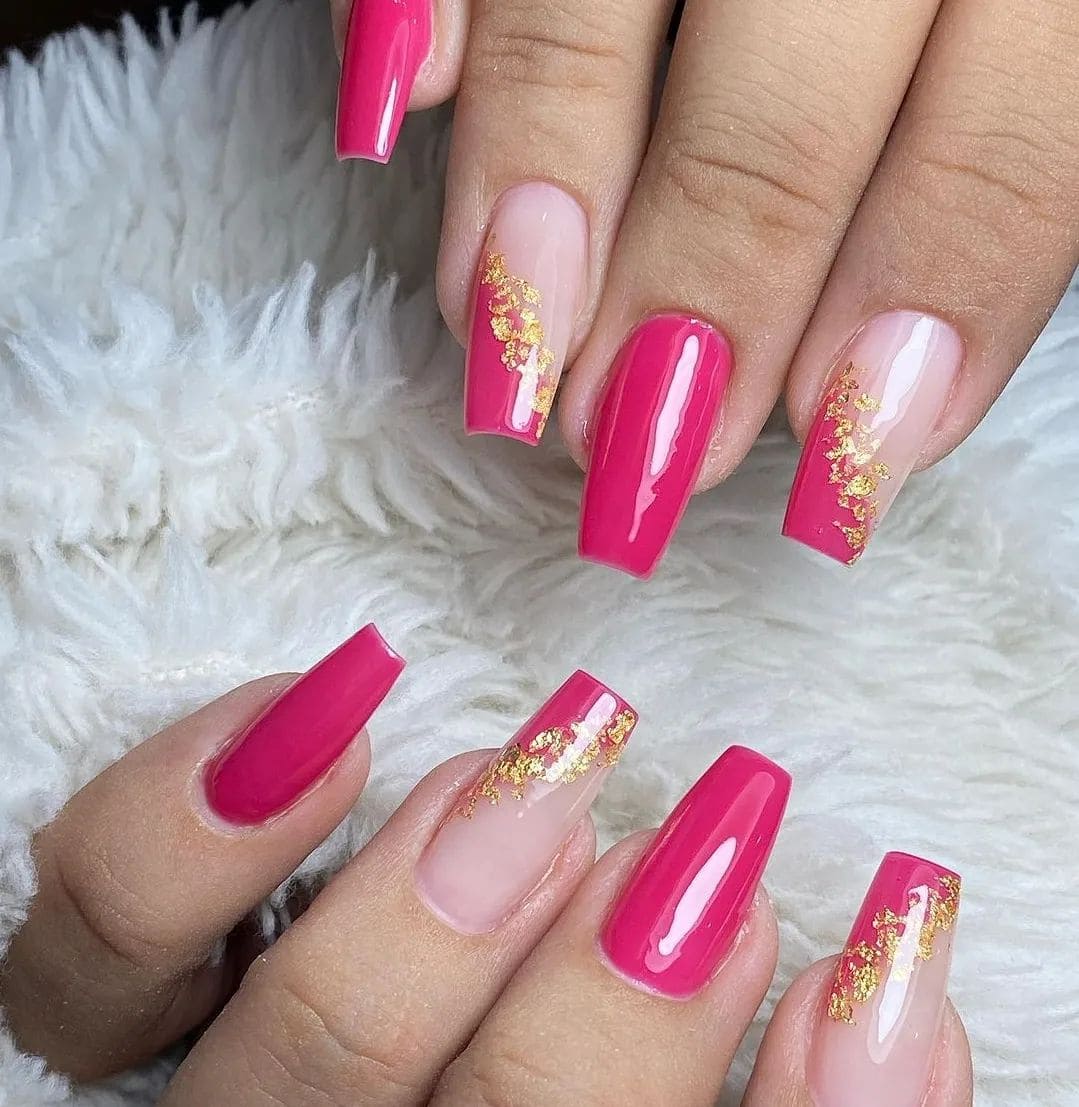 unha de gel decorada cromada