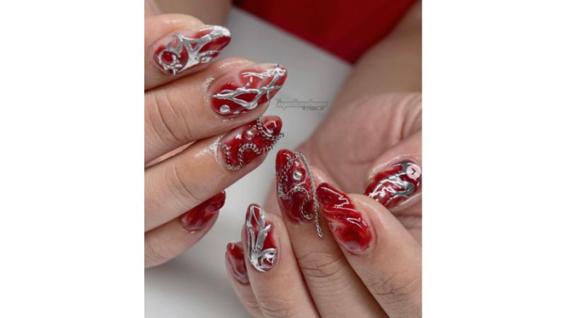 unha de gel decorada velvet