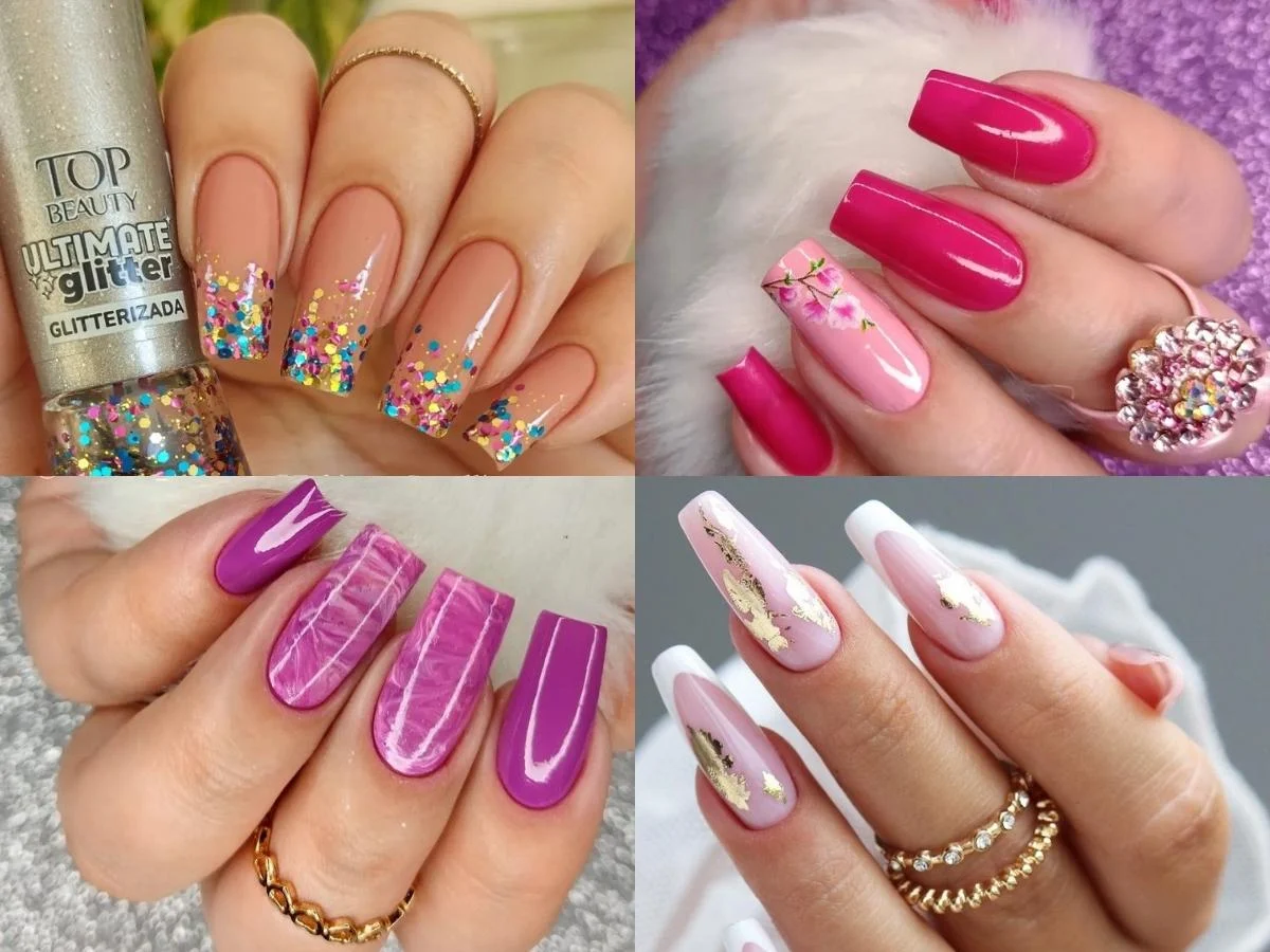 unha de gel decorada para eventos