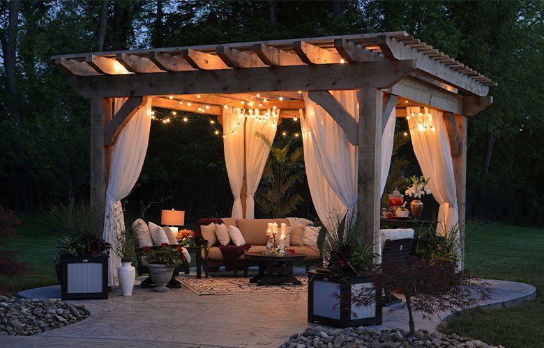 decoração pergolado rústico