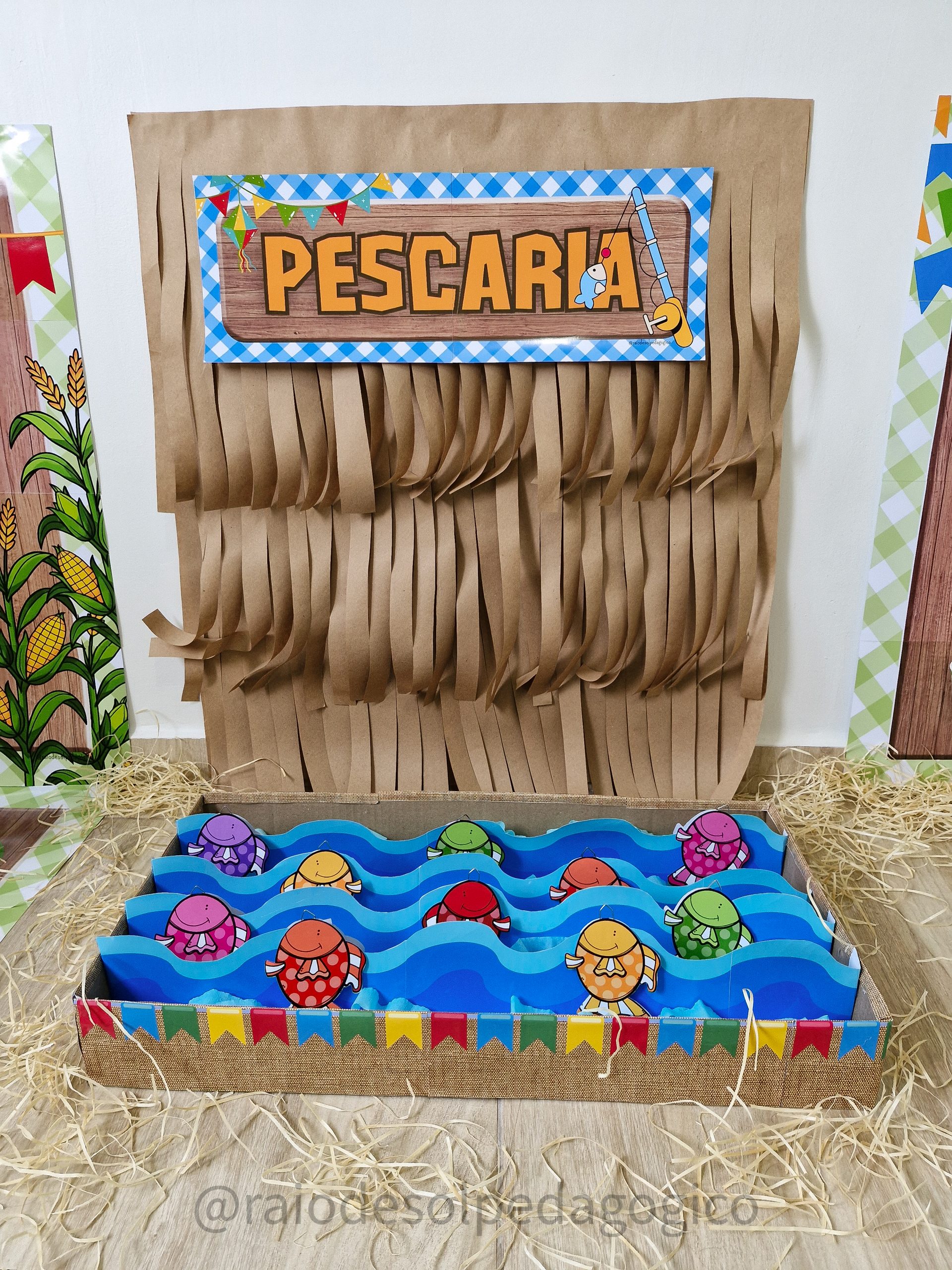Peixinhos de feltro para pescaria junina
