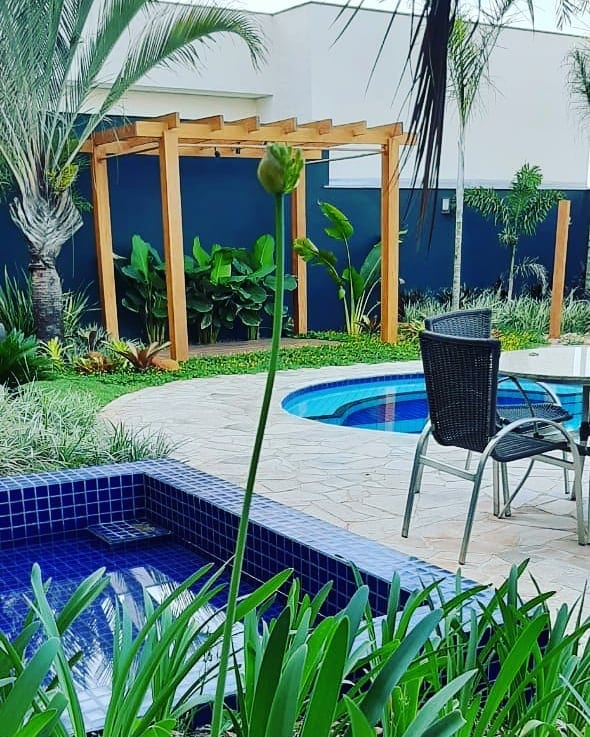 ideias jardim com piscina