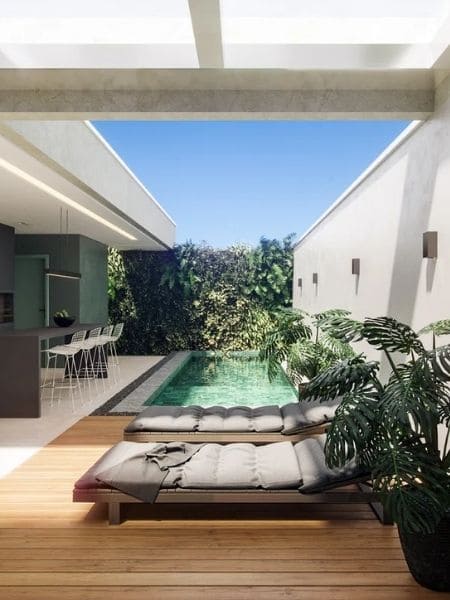 paisagismo moderno piscina