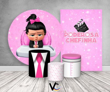 decoração poderosa chefinha rosa dourado preto