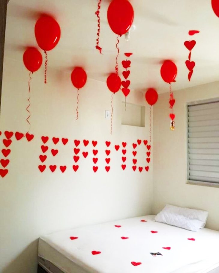 decoração quarto dia dos namorados surpresa