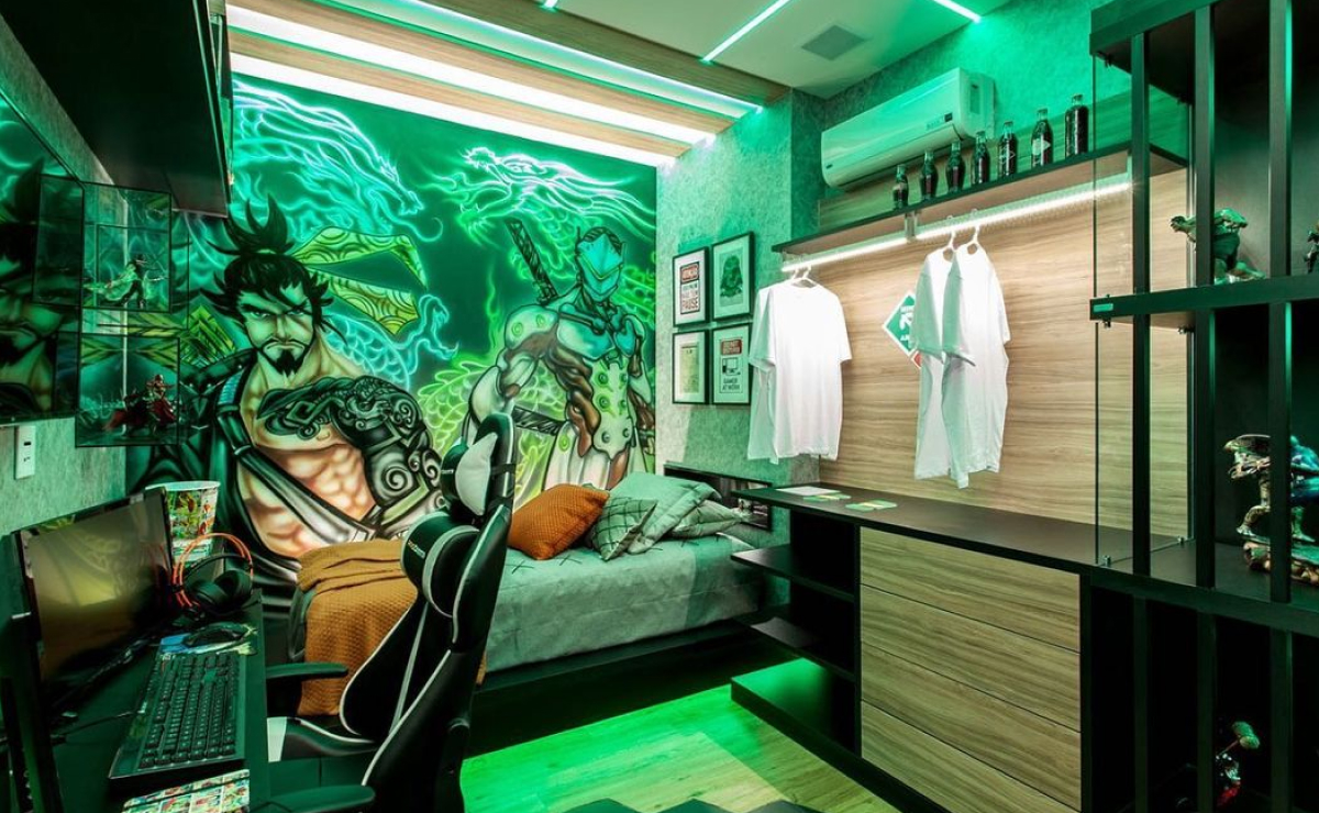 quarto gamer pequeno masculino