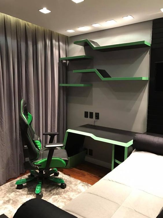 quarto gamer minimalista masculino