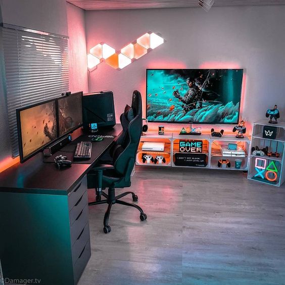 quarto gamer minimalista masculino