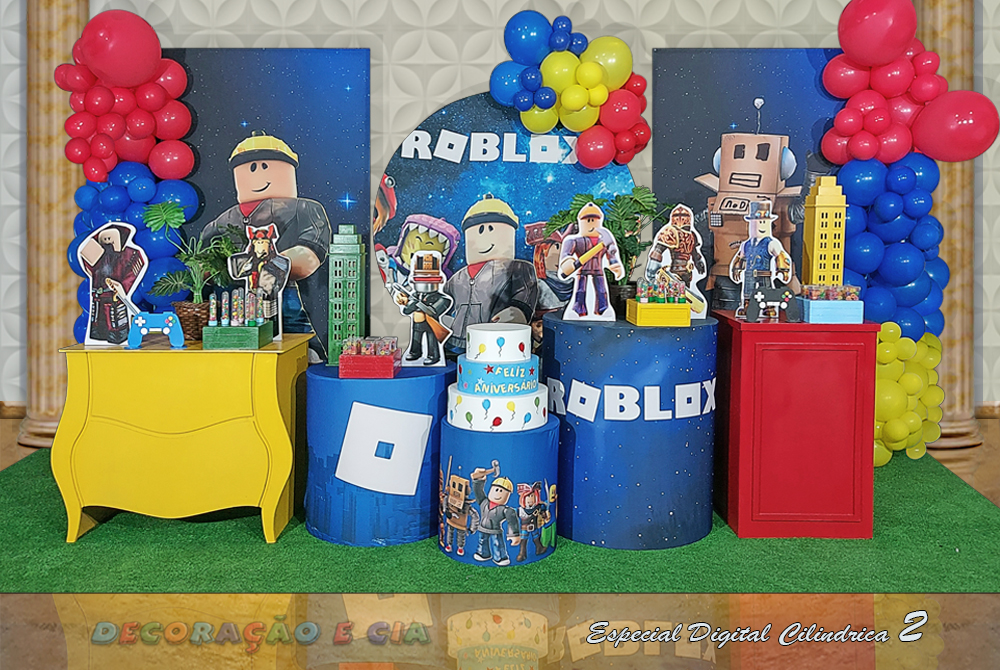 decoração Roblox vs tema Minecraft